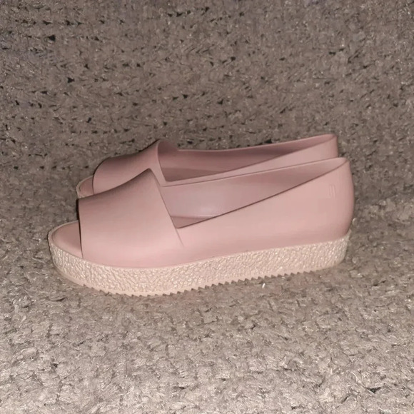 MELISSA-Puzzle Platform Sandals-Dusty Pink-Open Toe  Slip On-Sz 6-Excellent - Picture 2 of 8
